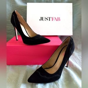Just Fab black suede heels